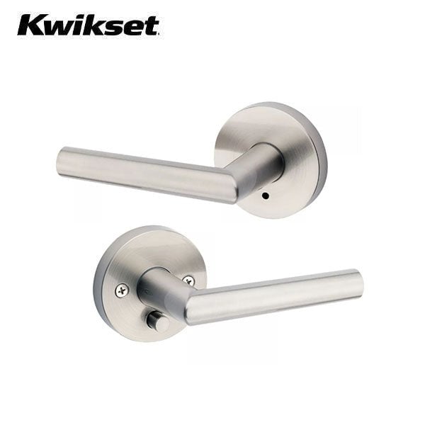 Milan Privecy Lever with Round Rose Satin Nickel